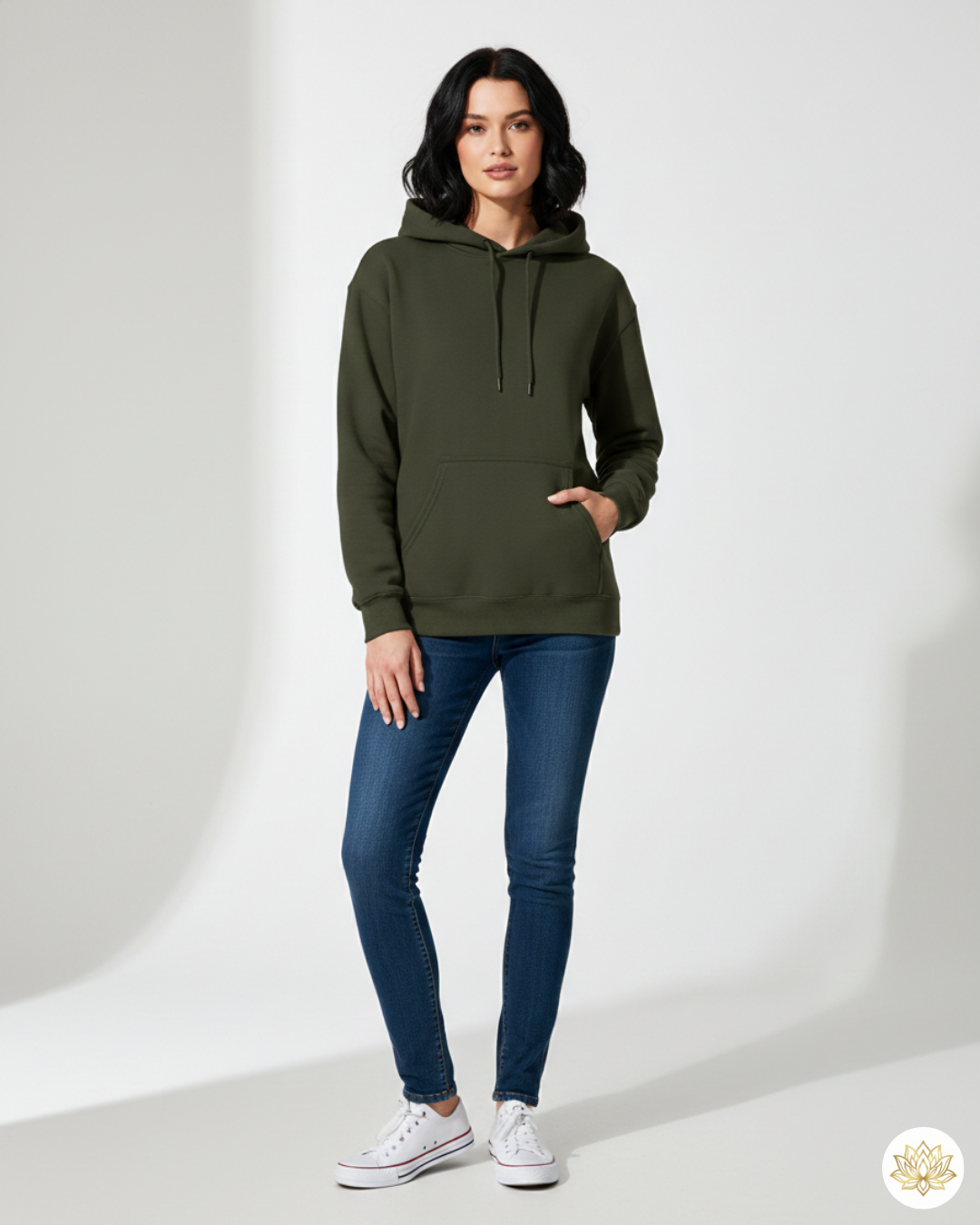 Unisex Hoodie | UH24  | Olive Green | Plain