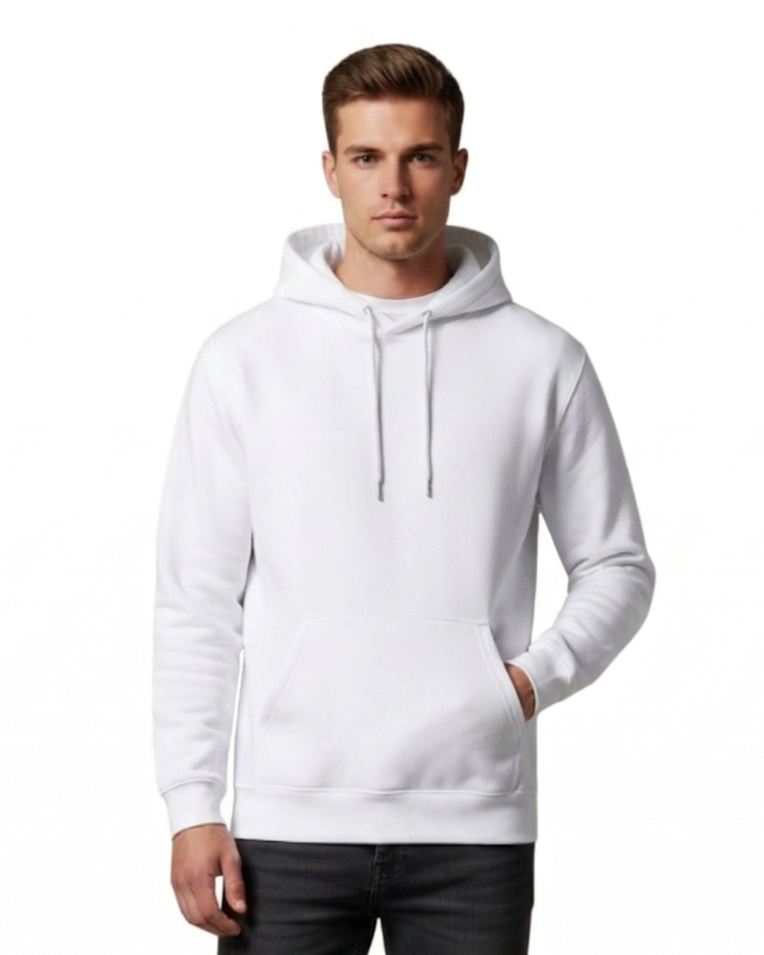Unisex Hoodie | UH24  | White | Plain