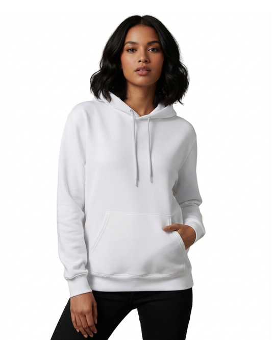 Unisex Hoodie | UH24  | White | Plain