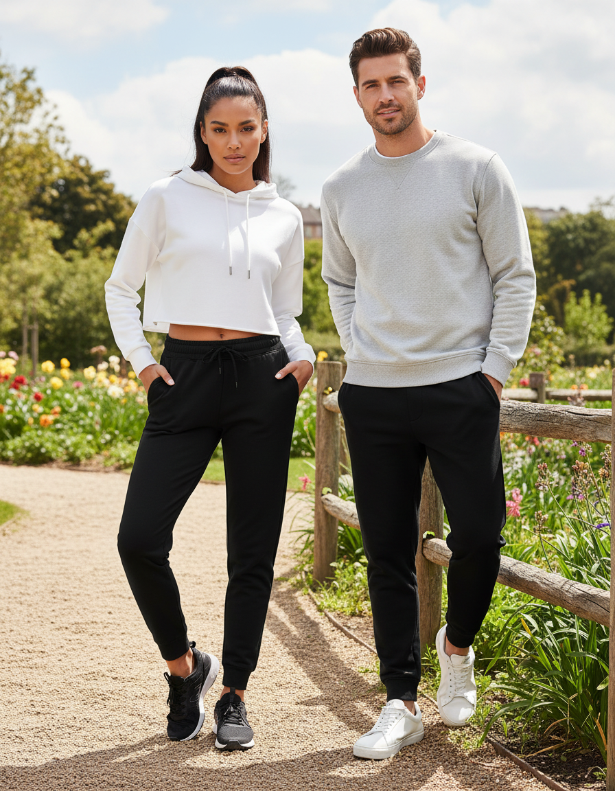 Unisex Joggers | UJ29 | Black | Plain