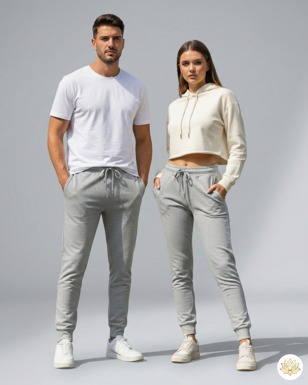 Unisex Joggers | UJ29 | Grey Melange | Plain