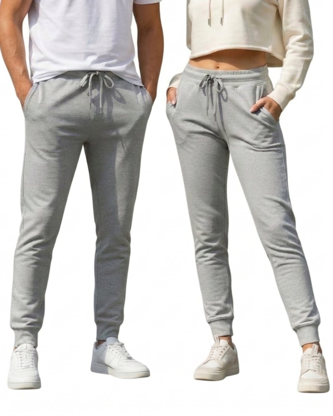Unisex Joggers | UJ29 | Grey Melange | Plain