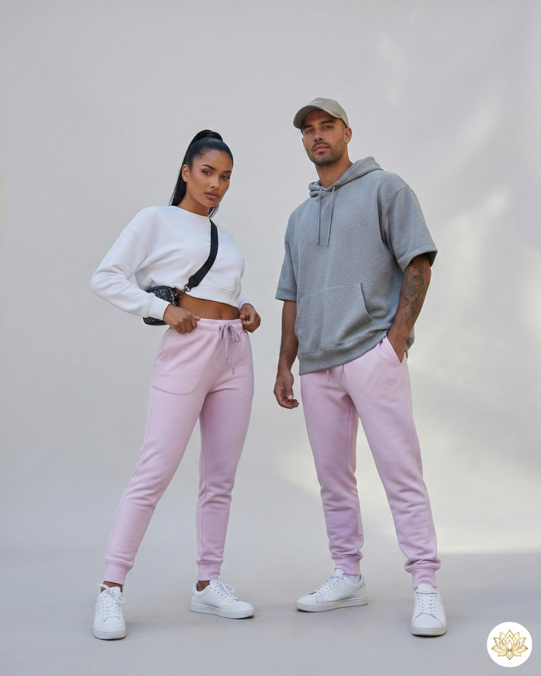 Unisex Joggers | UJ29 | Light Baby Pink | Plain