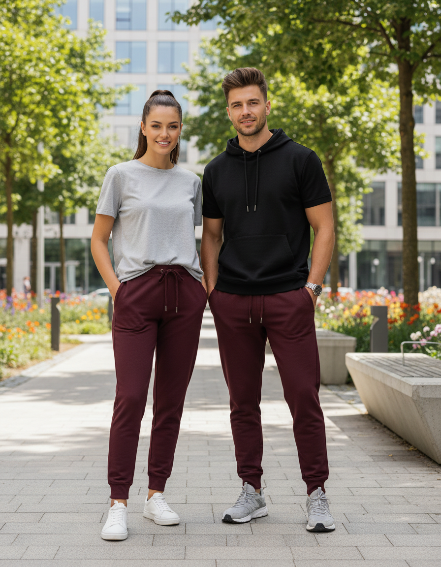 Unisex Joggers | UJ29 | Maroon | Plain