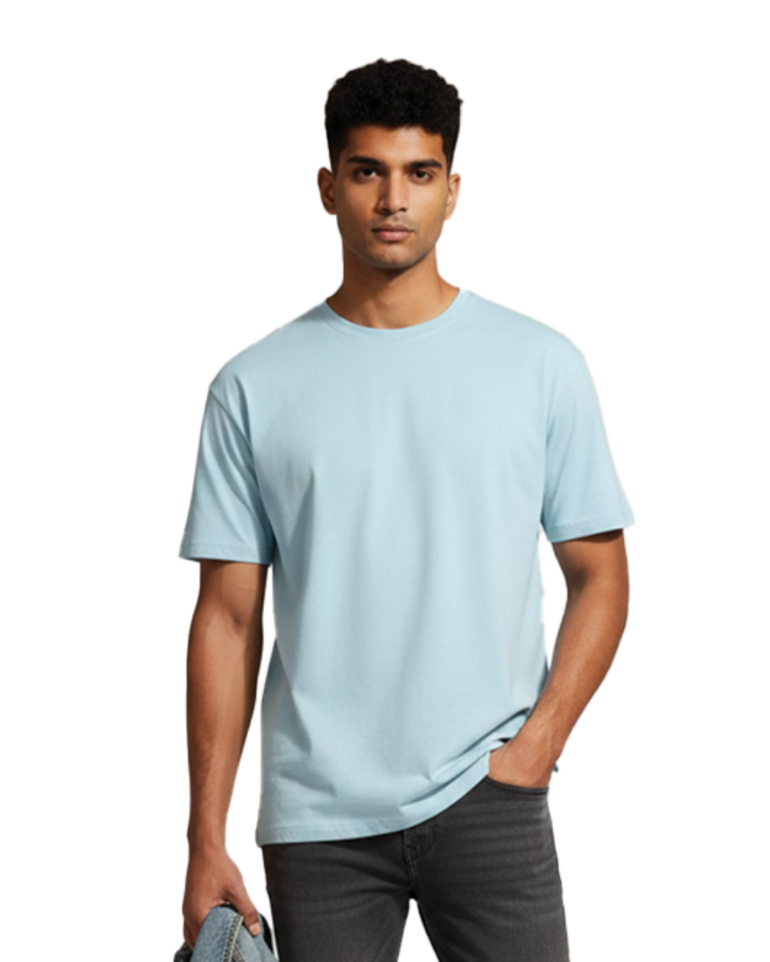 Unisex Male Classic Crew T-Shirt | UC21 | Baby Blue | Plain