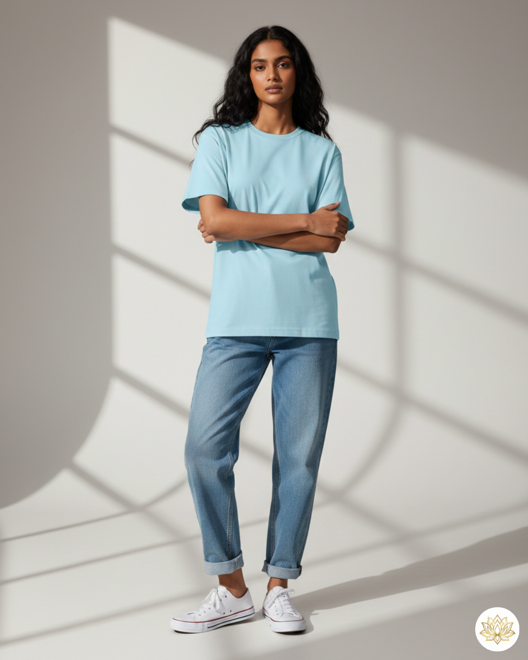 Unisex Male Classic Crew T-Shirt | UC21 | Baby Blue | Plain