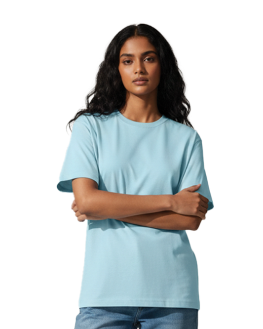 Unisex Male Classic Crew T-Shirt | UC21 | Baby Blue | Plain