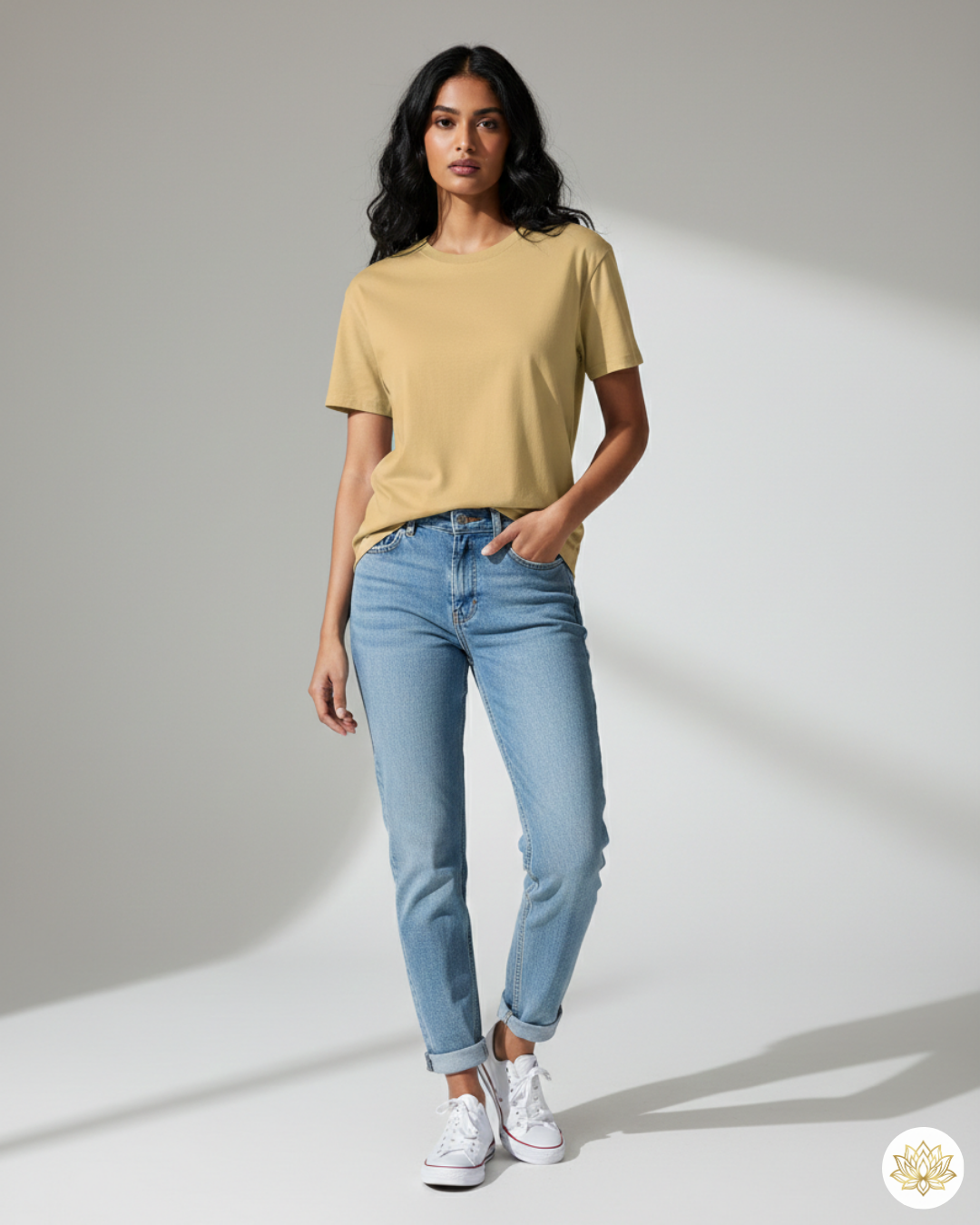 Unisex Male Classic Crew T-Shirt | UC21 | Beige | Plain