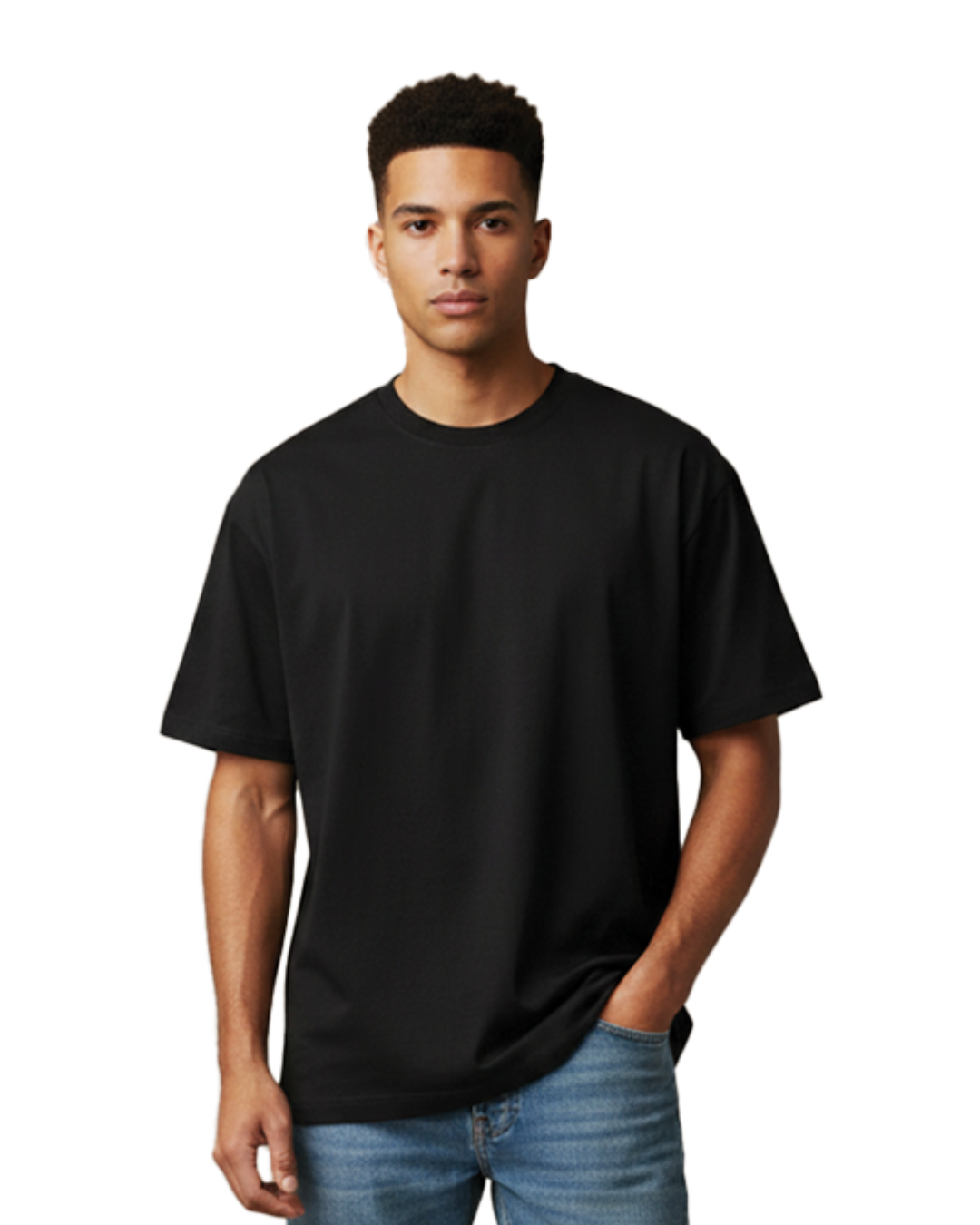 Unisex Male Classic Crew T-Shirt | UC21 | Black | Plain