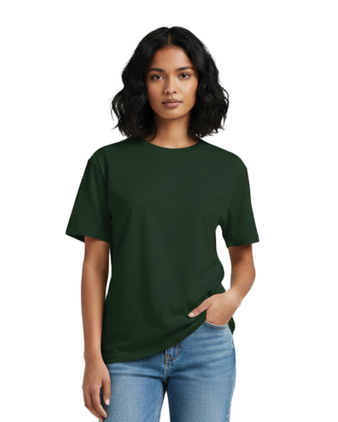 Unisex Male Classic Crew T-Shirt | UC21 | Bottle Green | Plain