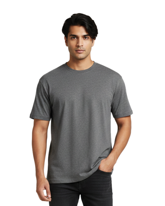 Unisex Male Classic Crew T-Shirt | UC21 | Charcoal Melange | Plain