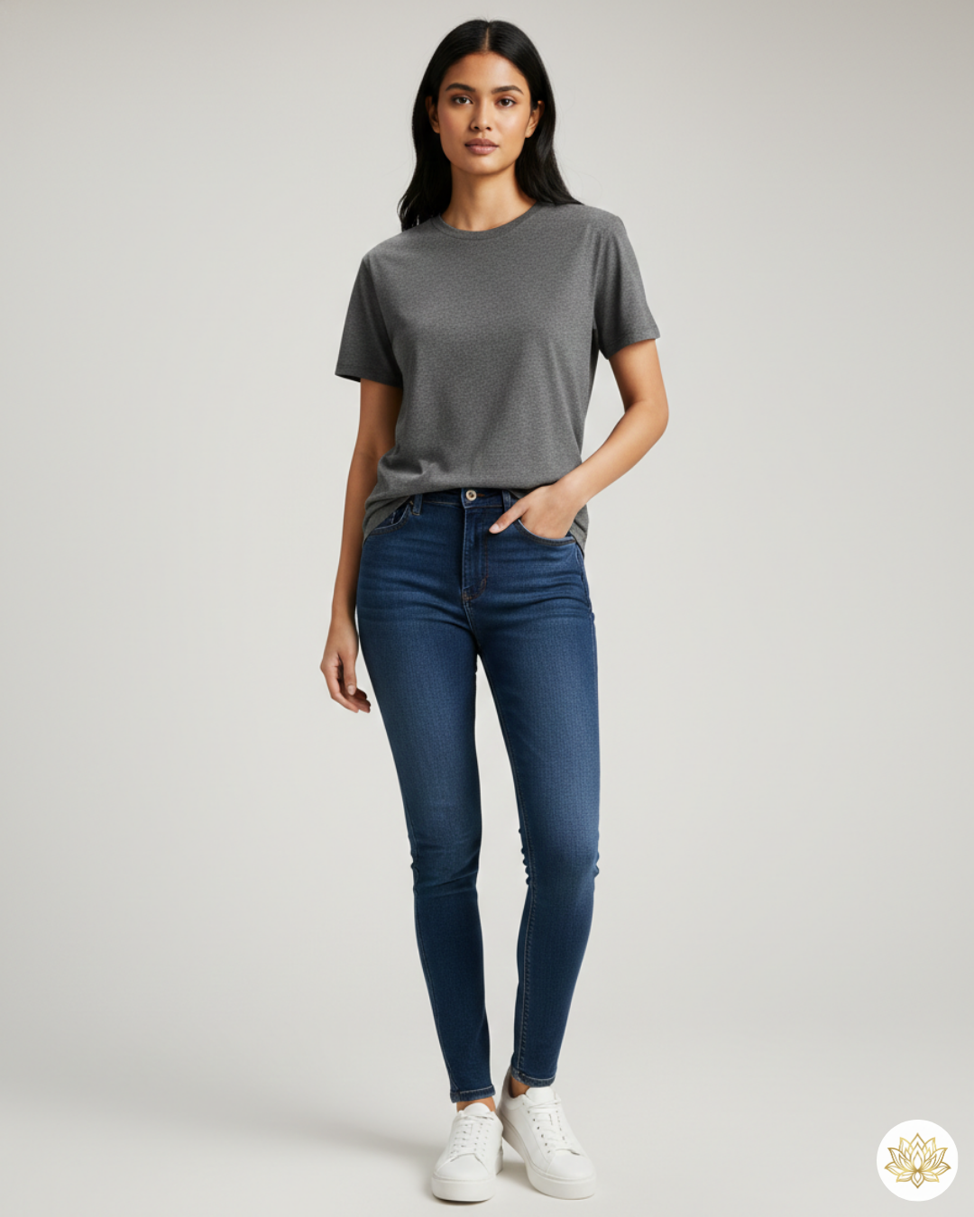 Unisex Male Classic Crew T-Shirt | UC21 | Charcoal Melange | Plain