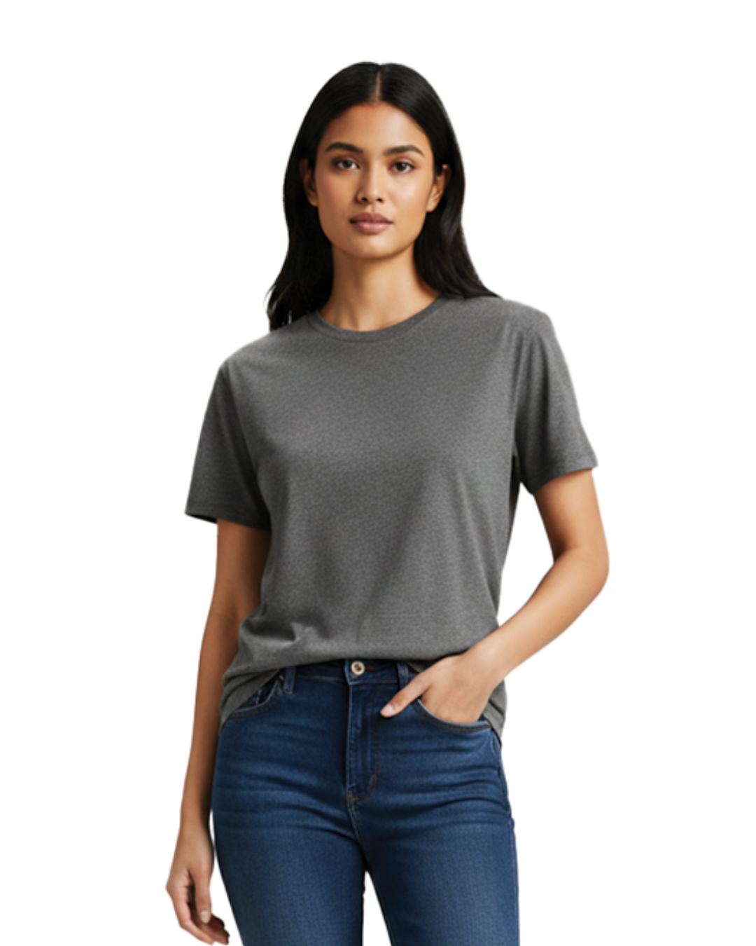Unisex Male Classic Crew T-Shirt | UC21 | Charcoal Melange | Plain