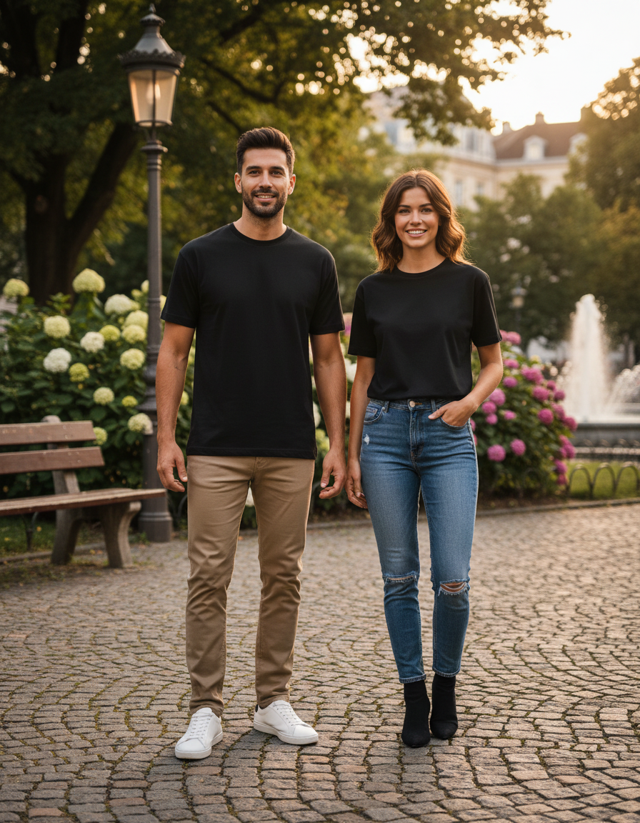 Unisex Male Classic Crew T-Shirt | UC21 | Coffee Brown | Plain