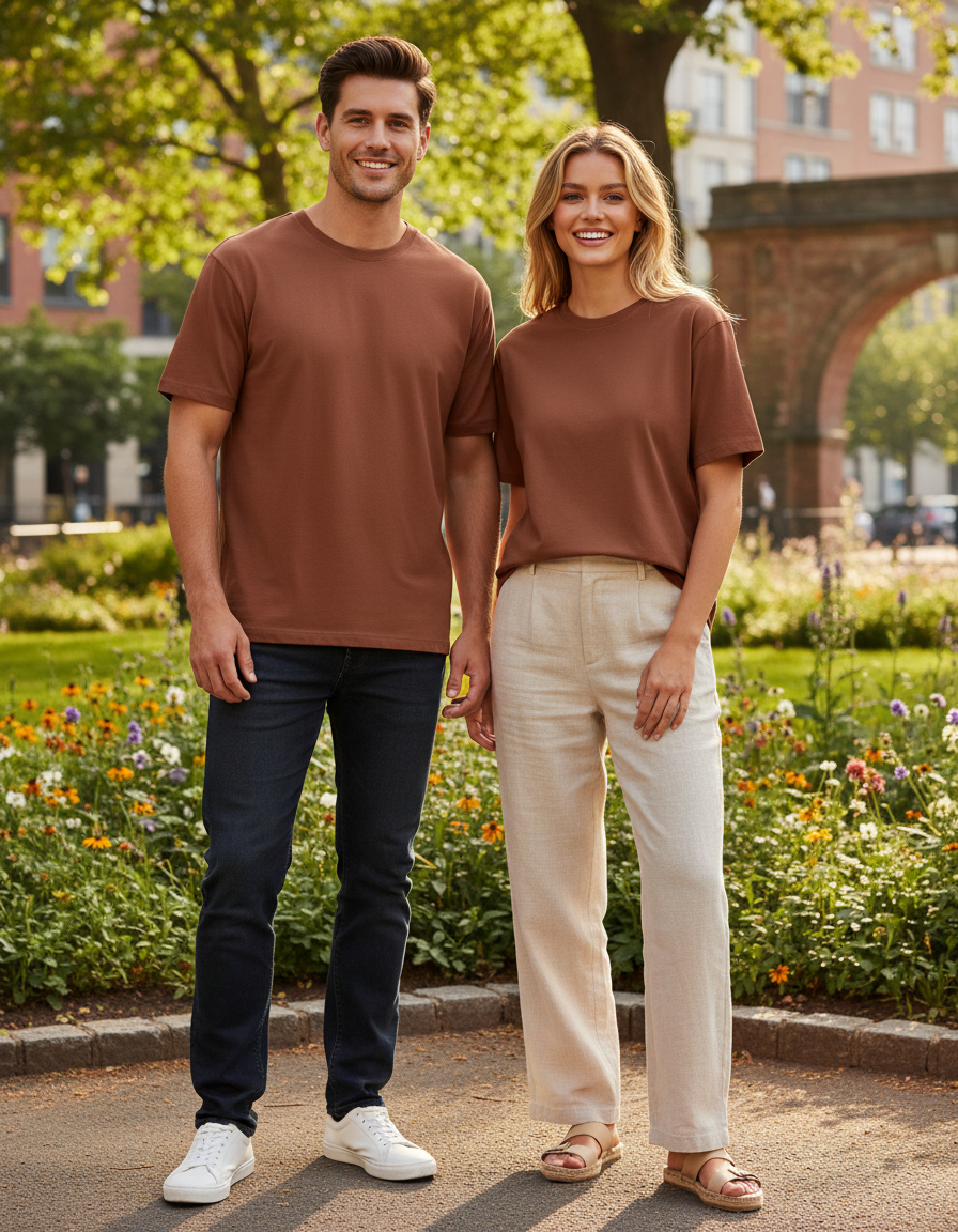 Unisex Male Classic Crew T-Shirt | UC21 | Copper | Plain