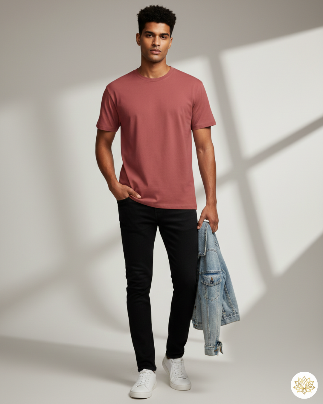 Unisex Male Classic Crew T-Shirt | UC21 | Coral | Plain