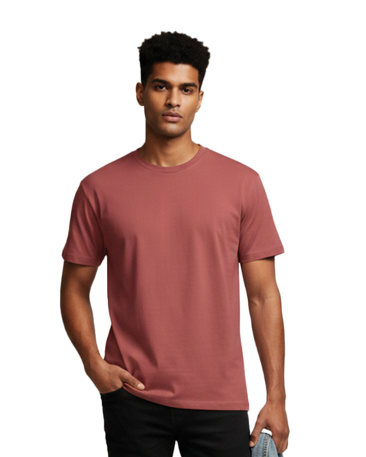 Unisex Male Classic Crew T-Shirt | UC21 | Coral | Plain