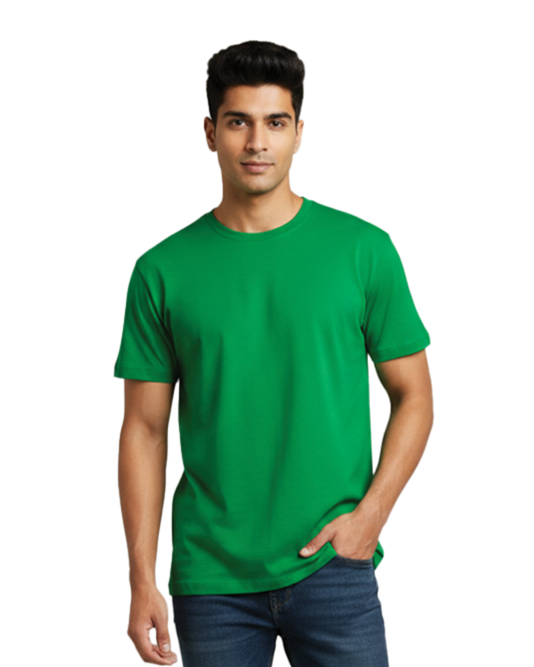 Unisex Male Classic Crew T-Shirt | UC21 | Flag Green | Plain