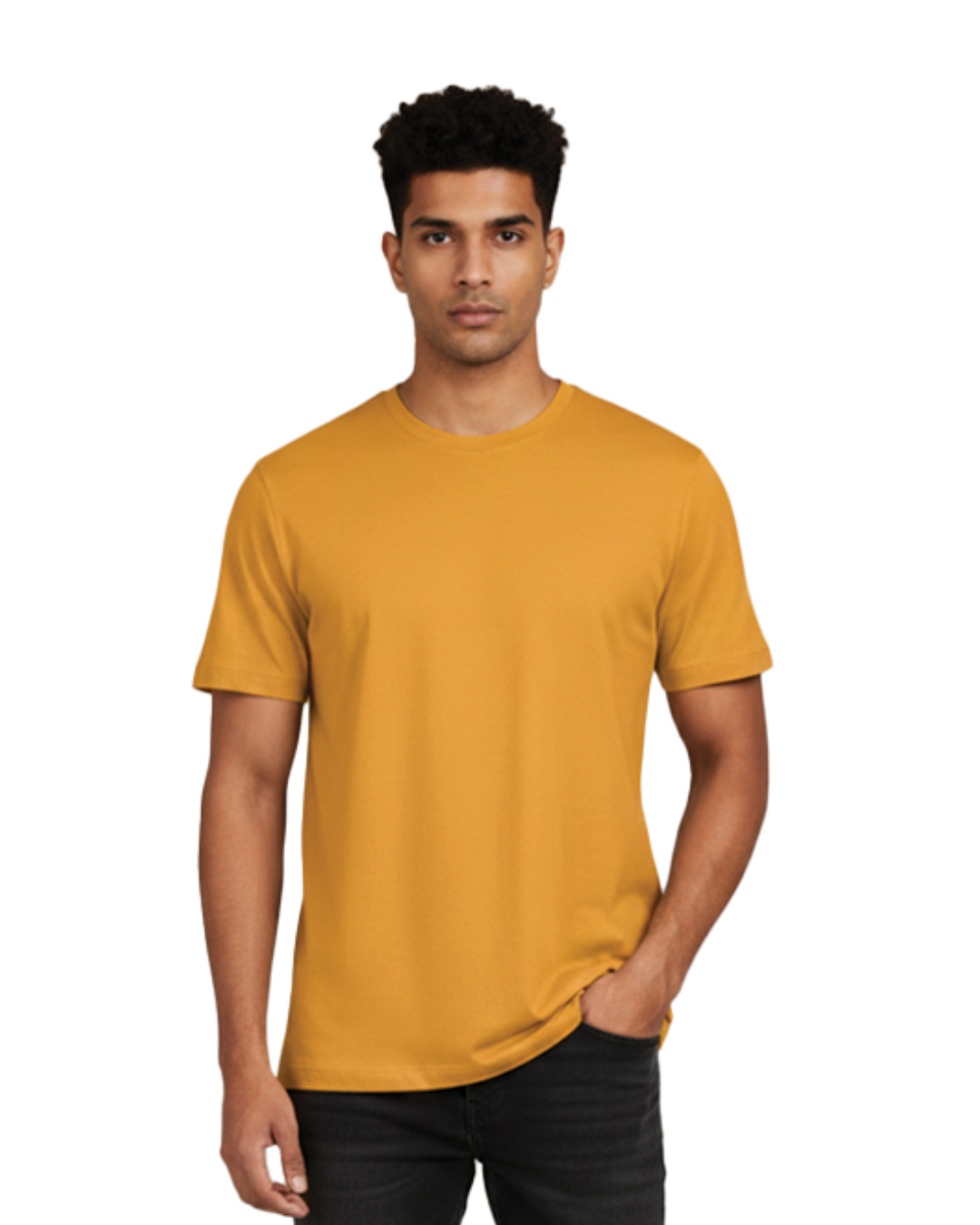 Unisex Male Classic Crew T-Shirt | UC21 | Golden Yellow | Plain