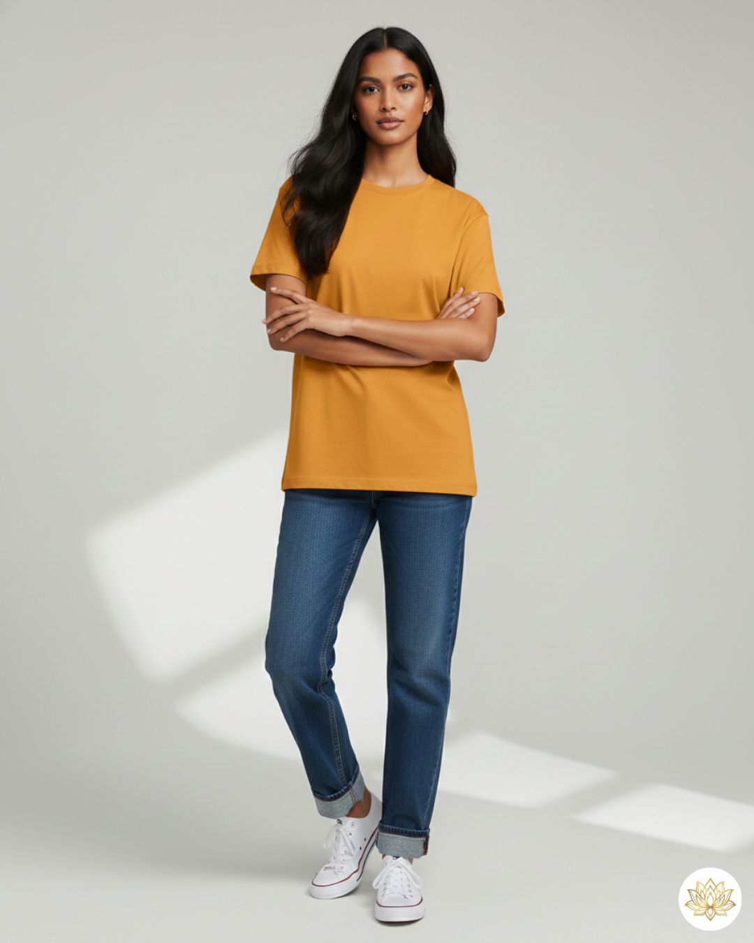 Unisex Male Classic Crew T-Shirt | UC21 | Golden Yellow | Plain