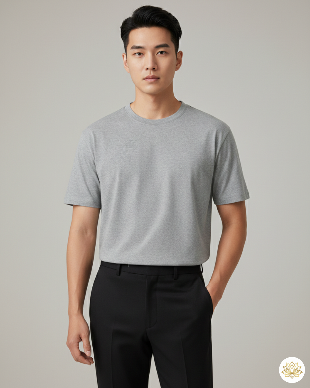 Unisex Male Classic Crew T-Shirt | UC21 | Grey Melange | Plain