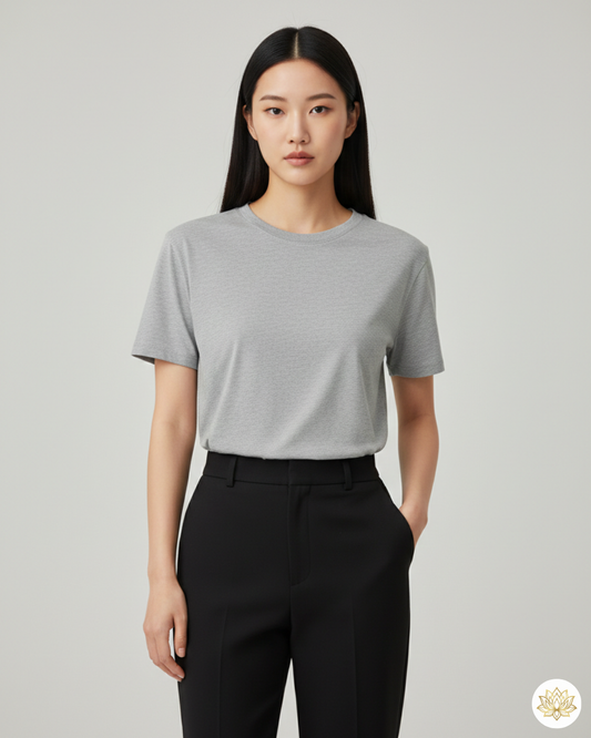 Unisex Male Classic Crew T-Shirt | UC21 | Grey Melange | Plain