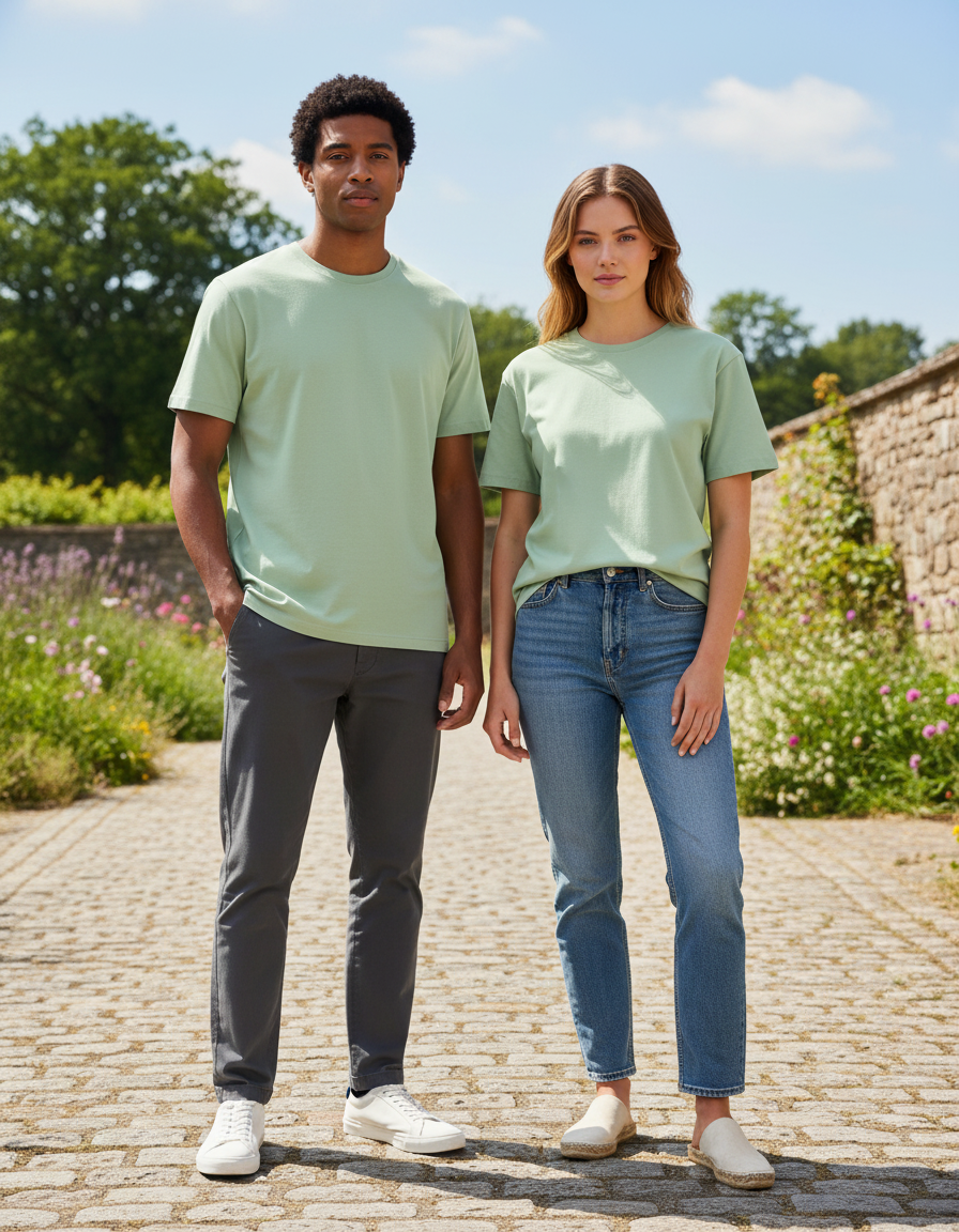 Unisex Male Classic Crew T-Shirt | UC21 | Jade | Plain