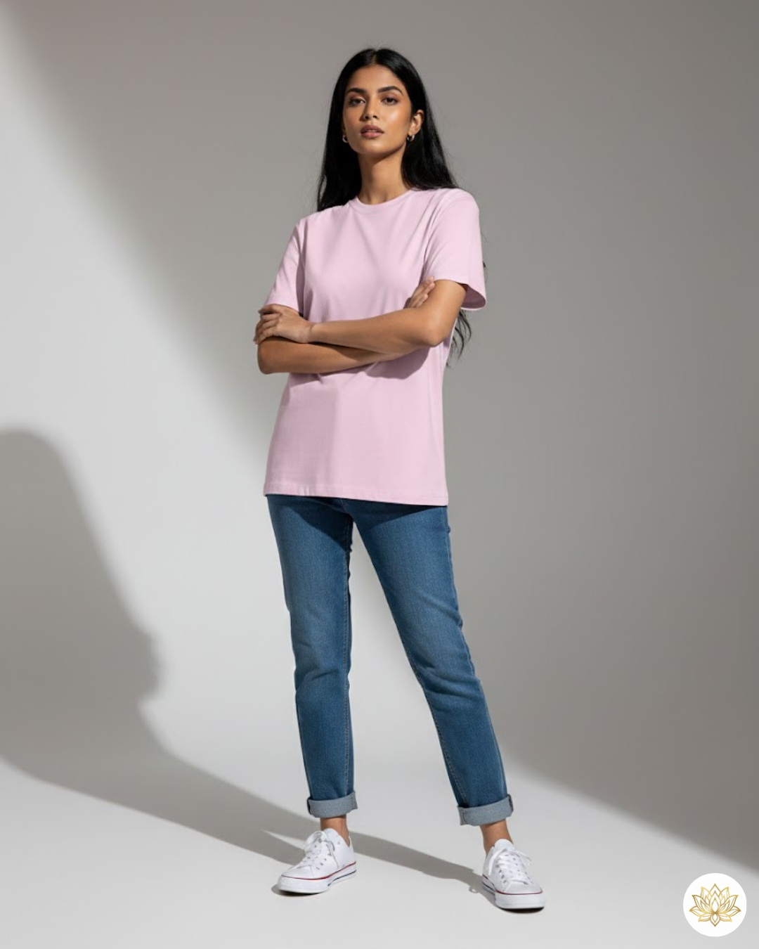 Unisex Male Classic Crew T-Shirt | UC21 | Light Baby Pink | Plain