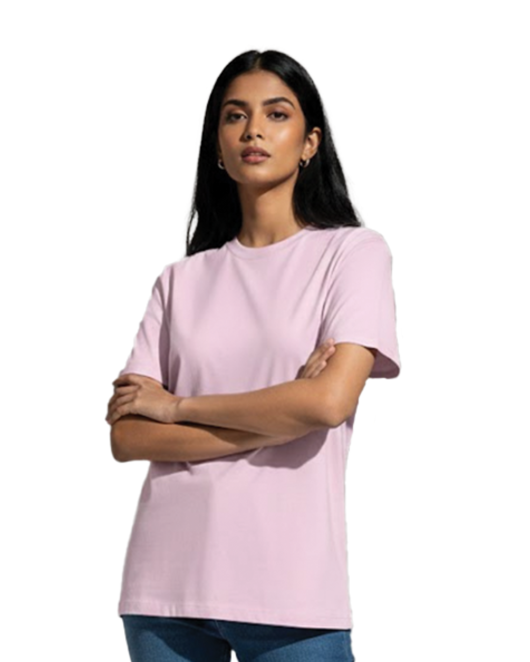Unisex Male Classic Crew T-Shirt | UC21 | Light Baby Pink | Plain