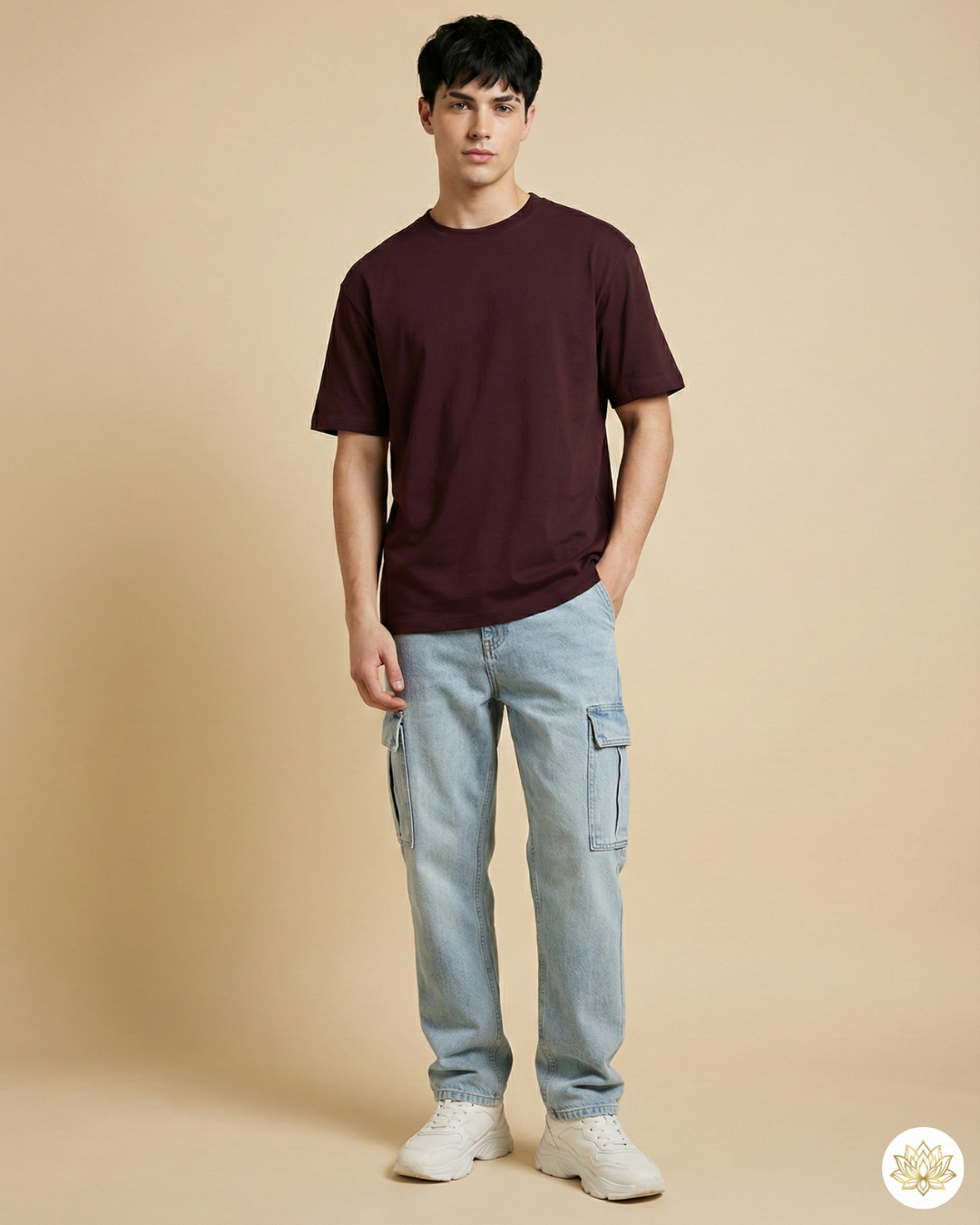 Unisex Male Classic Crew T-Shirt | UC21 | Maroon | Plain