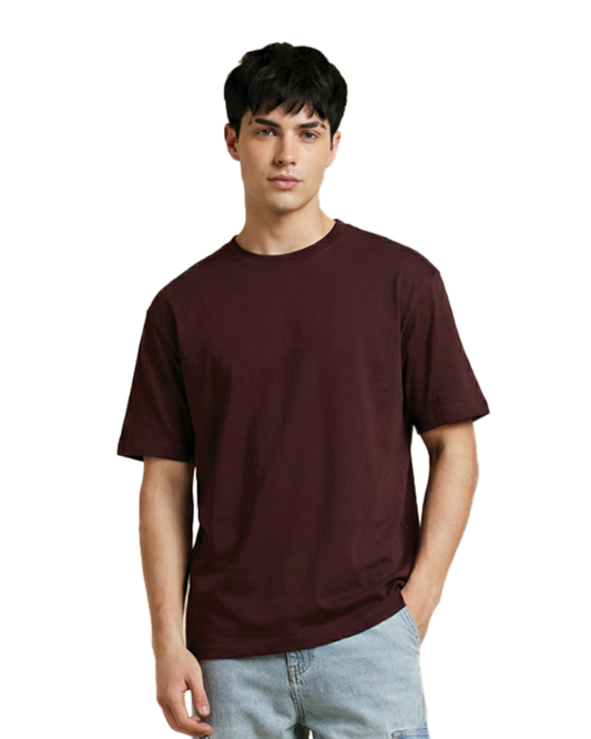 Unisex Male Classic Crew T-Shirt | UC21 | Maroon | Plain