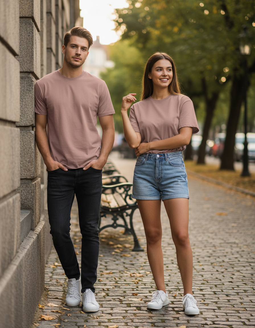 Unisex Male Classic Crew T-Shirt | UC21 | Mushroom | Plain
