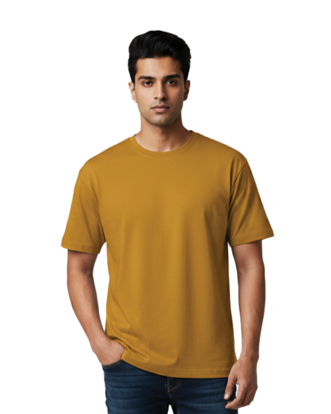 Unisex Male Classic Crew T-Shirt | UC21 | Mustard Yellow | Plain