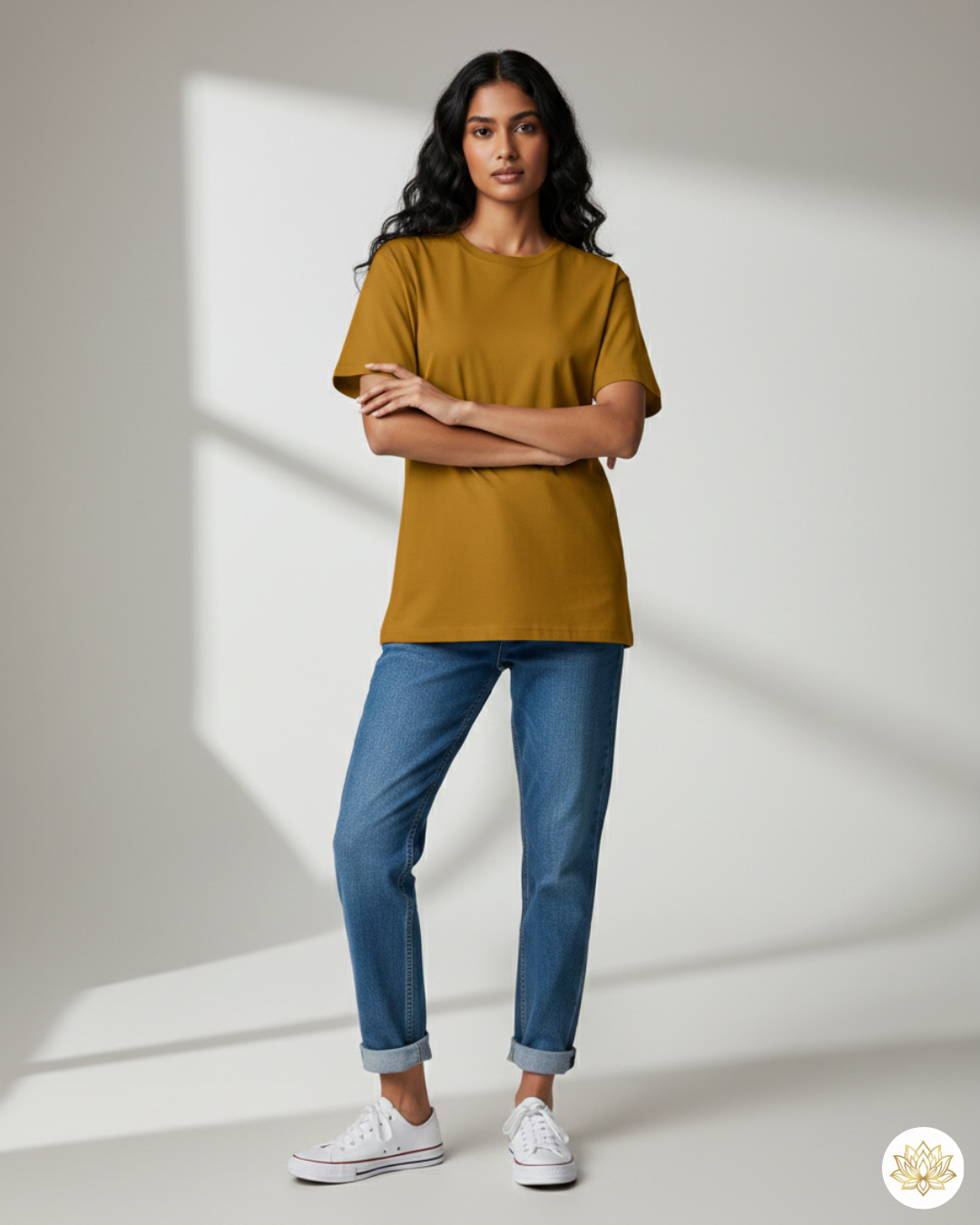Unisex Male Classic Crew T-Shirt | UC21 | Mustard Yellow | Plain