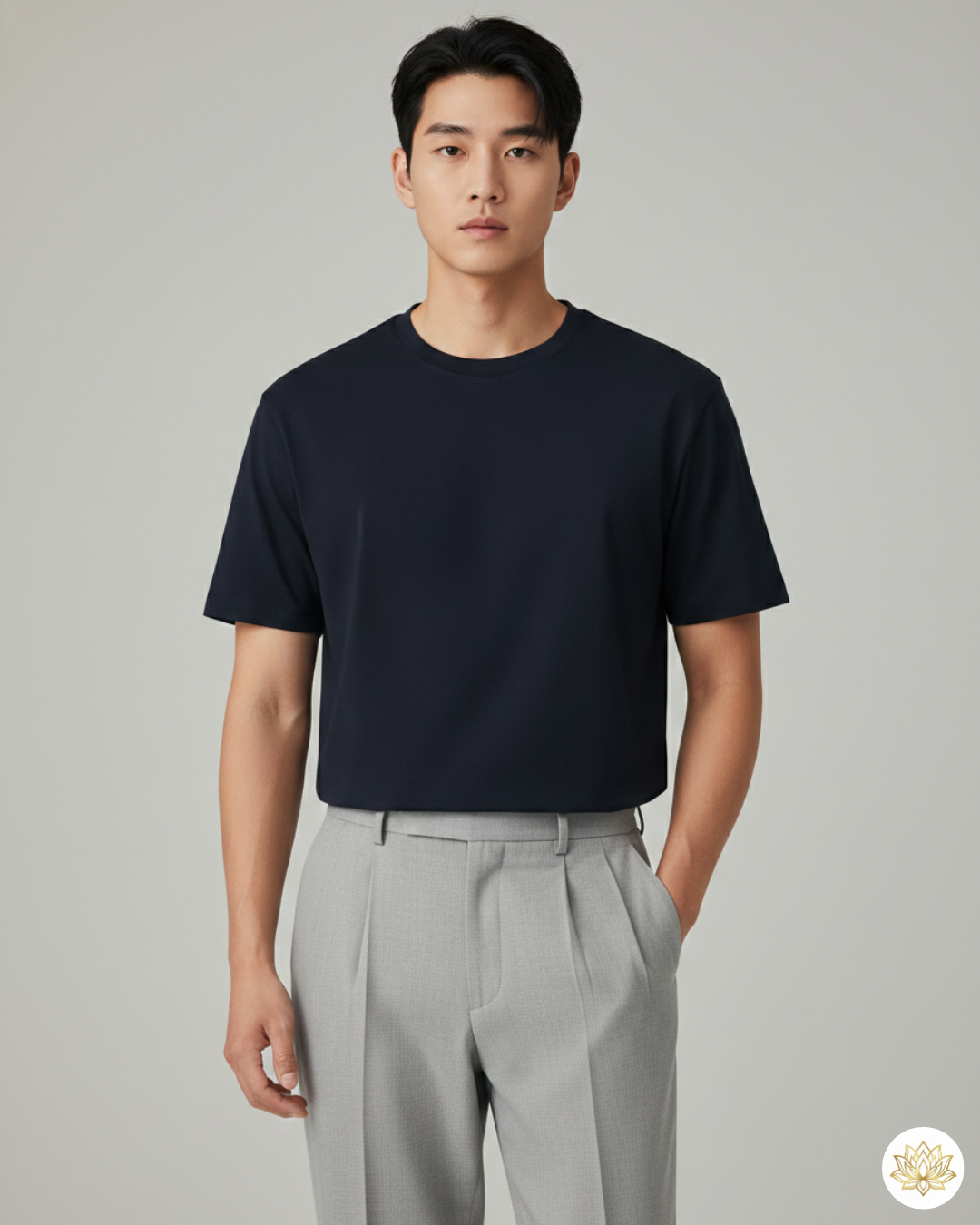Unisex Male Classic Crew T-Shirt | UC21 | Navy Blue | Plain