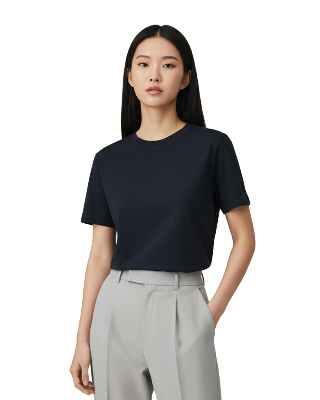 Unisex Male Classic Crew T-Shirt | UC21 | Navy Blue | Plain