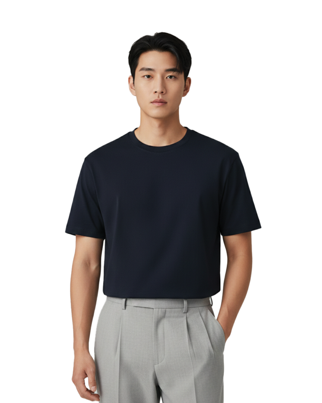 Unisex Male Classic Crew T-Shirt | UC21 | Navy Blue | Plain