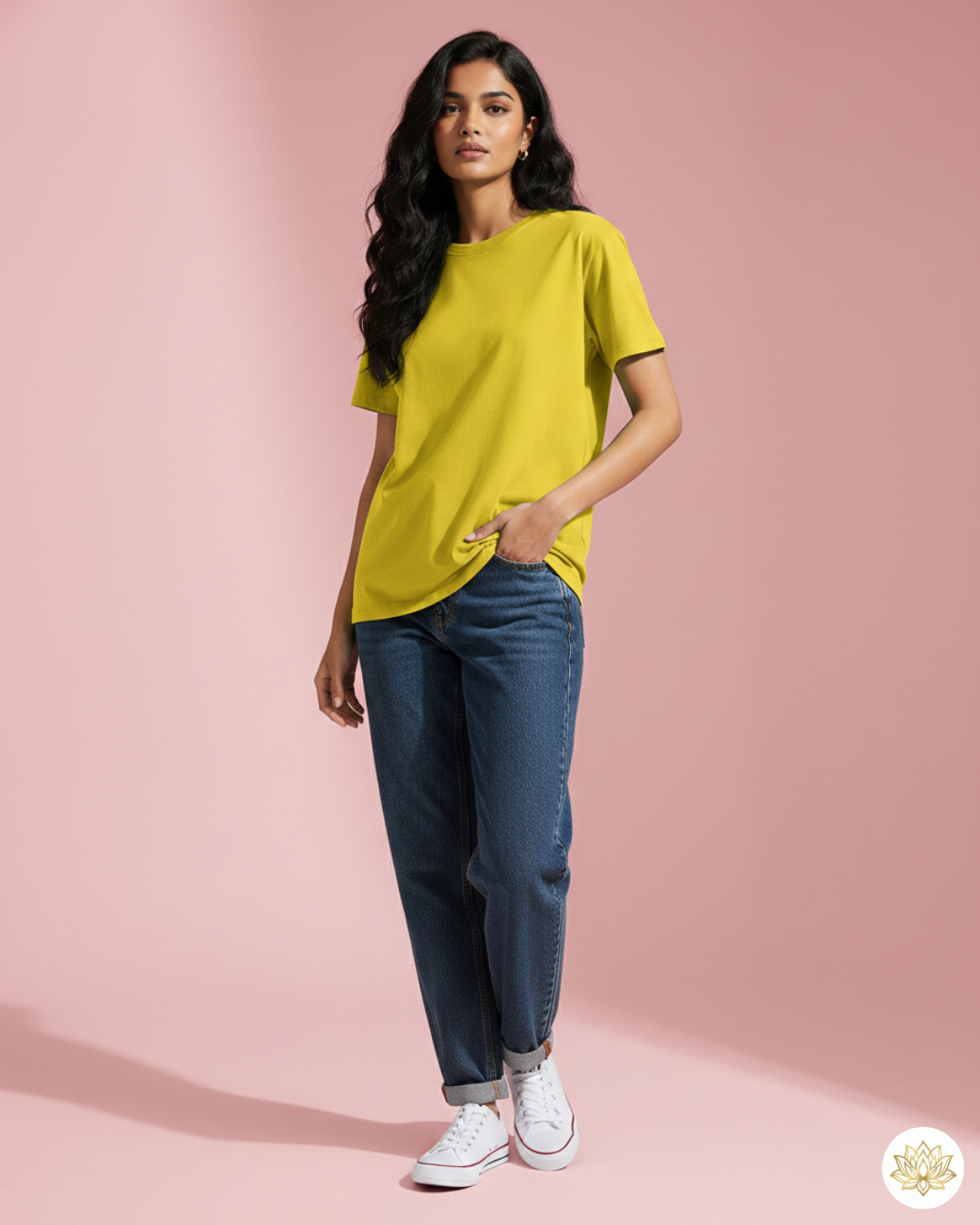 Unisex Male Classic Crew T-Shirt | UC21 | New Yellow | Plain