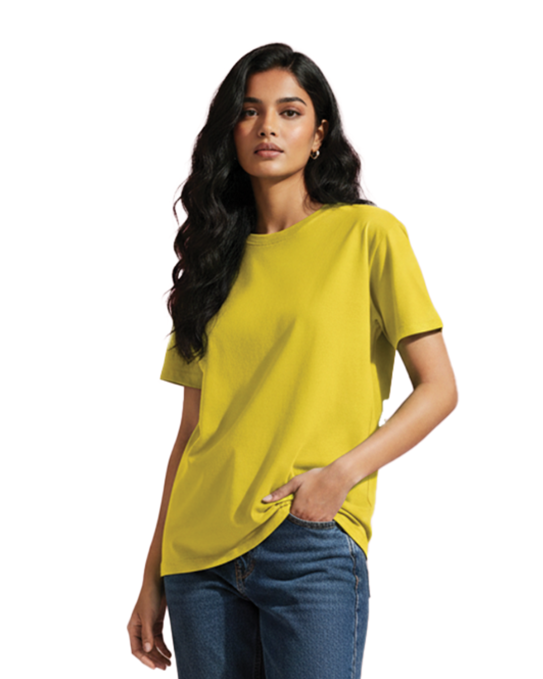 Unisex Male Classic Crew T-Shirt | UC21 | New Yellow | Plain