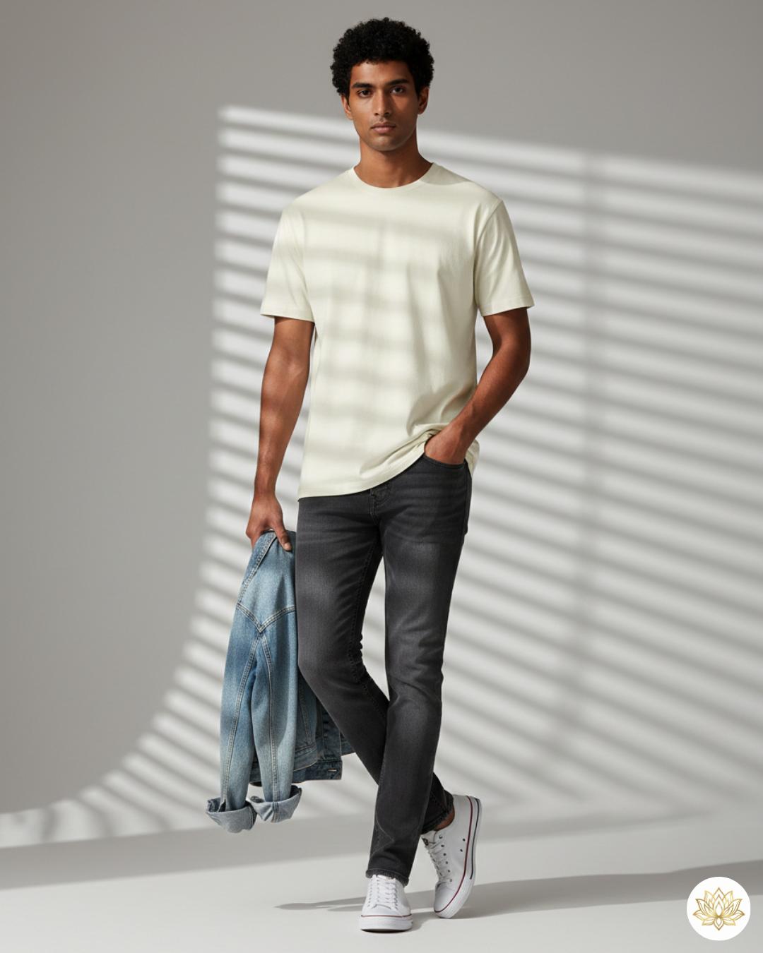 Unisex Male Classic Crew T-Shirt | UC21 | Off White | Plain