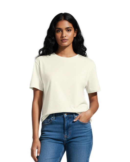 Unisex Male Classic Crew T-Shirt | UC21 | Off White | Plain