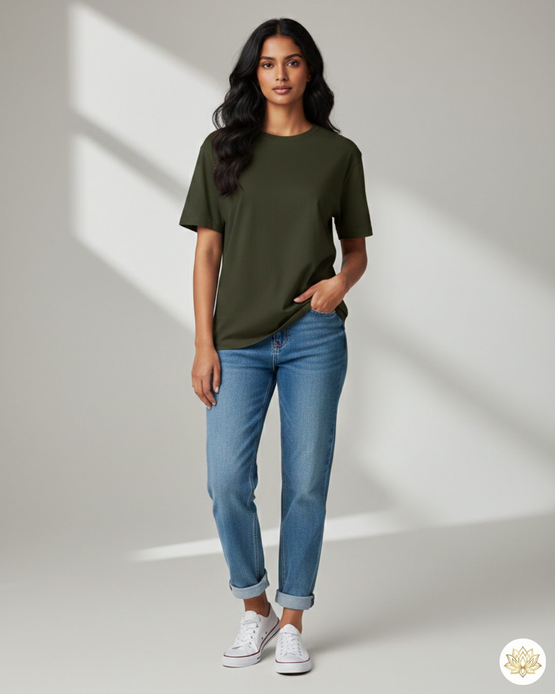 Unisex Male Classic Crew T-Shirt | UC21 | Olive Green | Plain