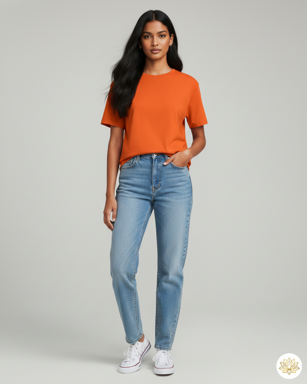 Unisex Male Classic Crew T-Shirt | UC21 | Orange | Plain