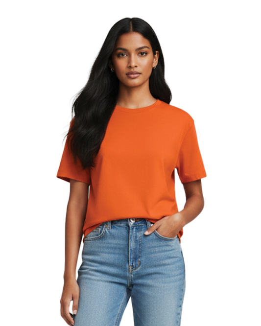 Unisex Male Classic Crew T-Shirt | UC21 | Orange | Plain