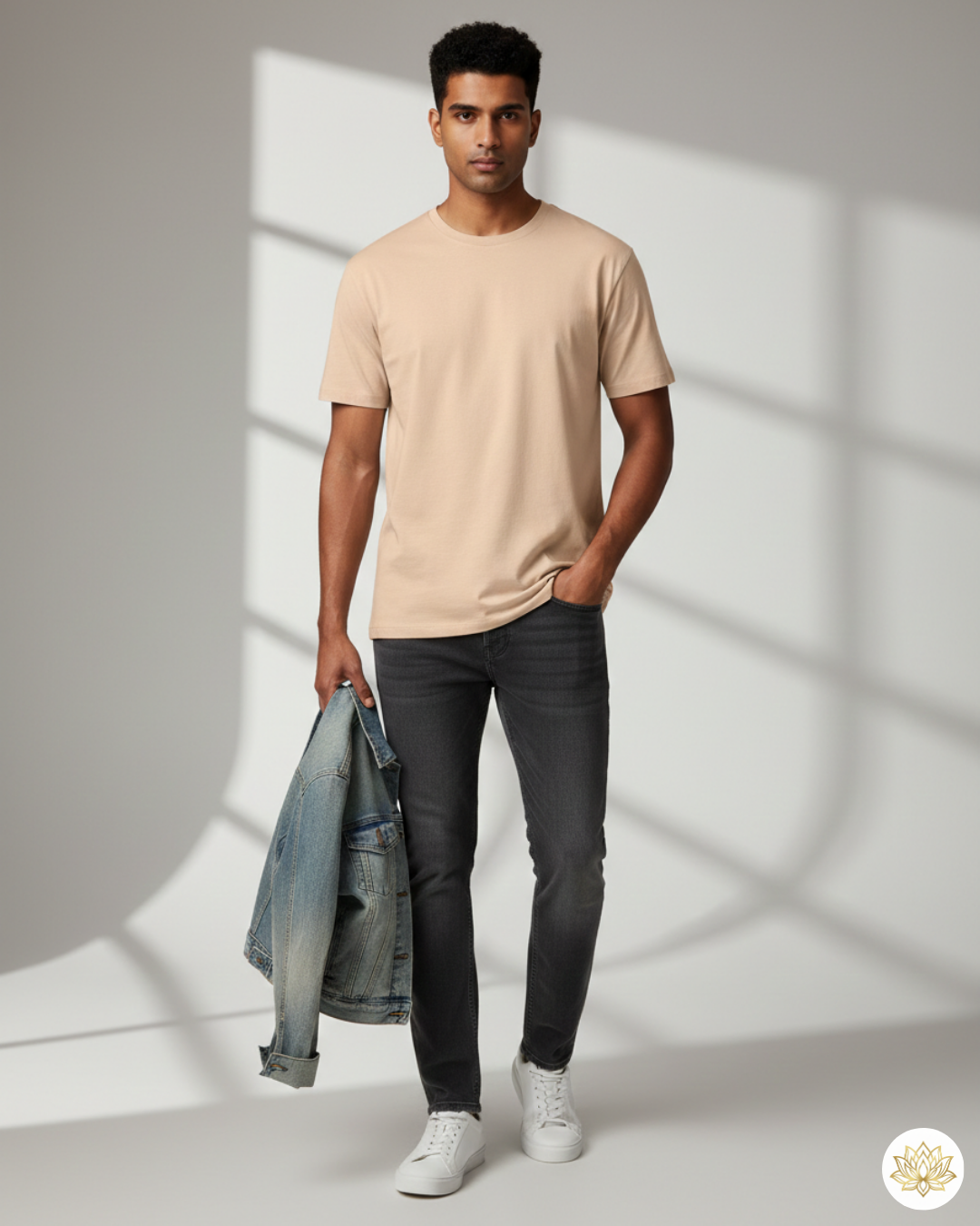 Unisex Male Classic Crew T-Shirt | UC21 | Peach | Plain