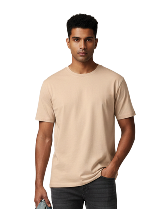 Unisex Male Classic Crew T-Shirt | UC21 | Peach | Plain