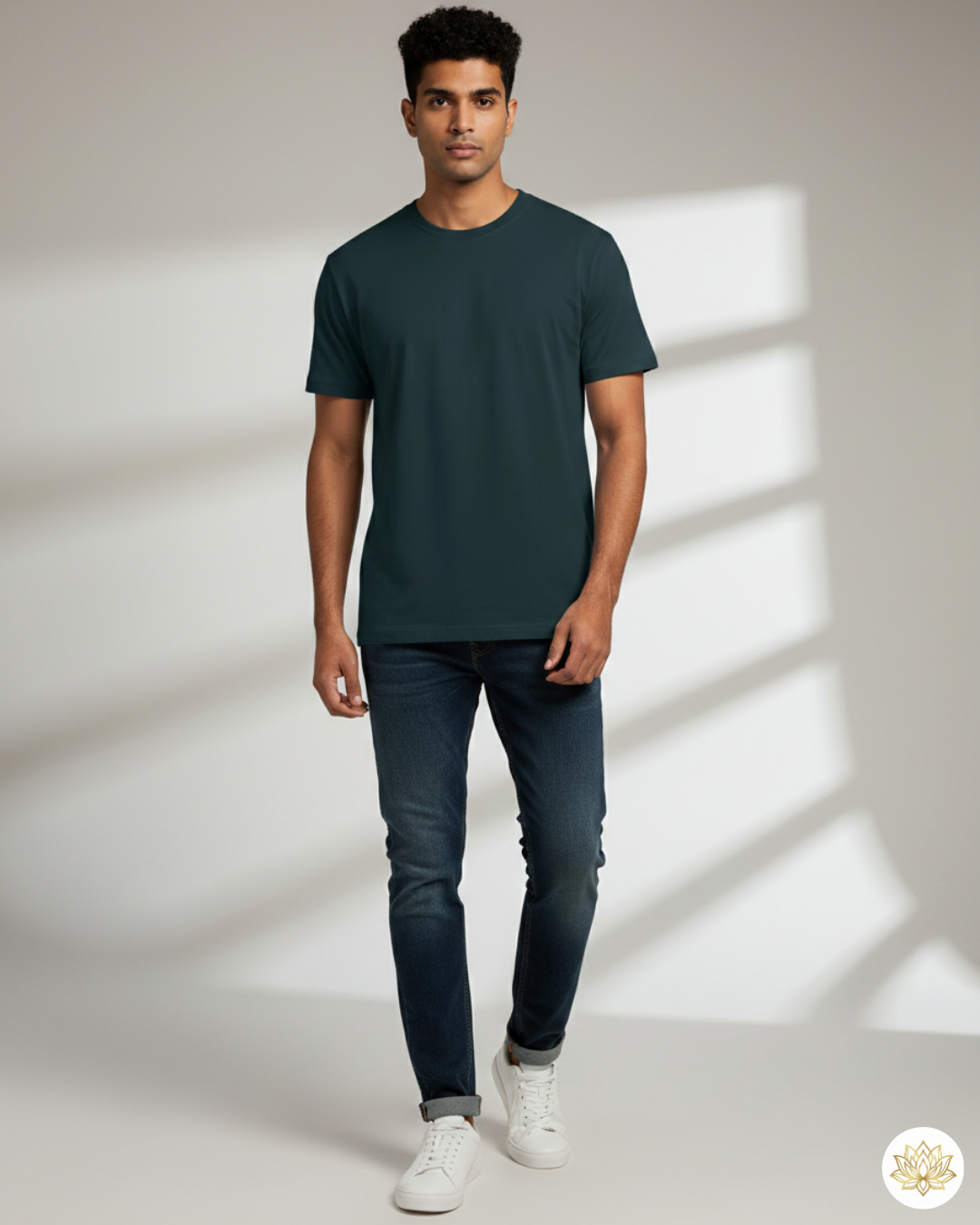 Unisex Male Classic Crew T-Shirt | UC21 | Petrol Blue | Plain