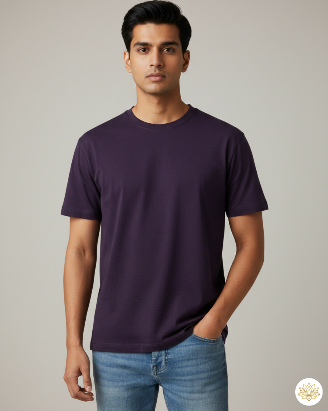 Unisex Male Classic Crew T-Shirt | UC21 | Purple | Plain