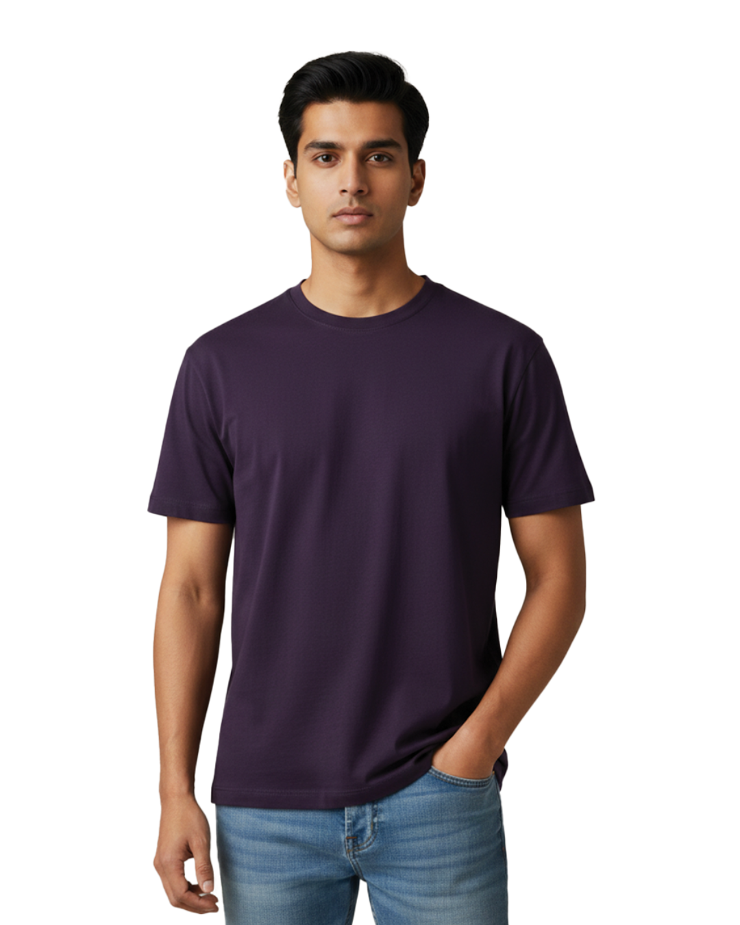 Unisex Male Classic Crew T-Shirt | UC21 | Purple | Plain