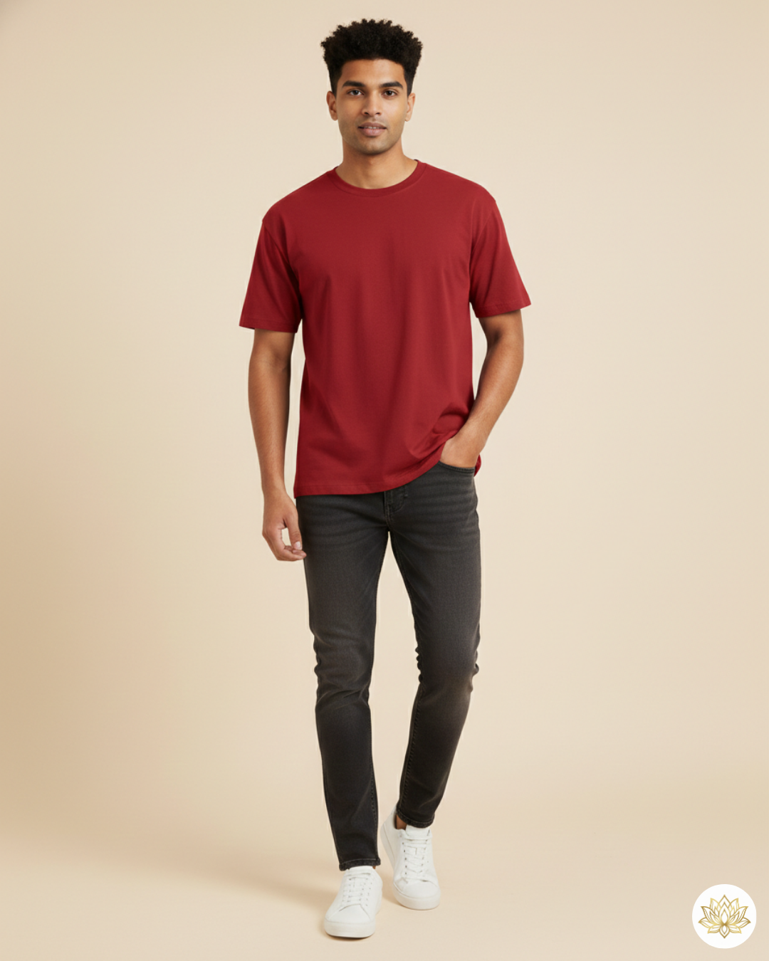Unisex Male Classic Crew T-Shirt | UC21 | Red | Plain